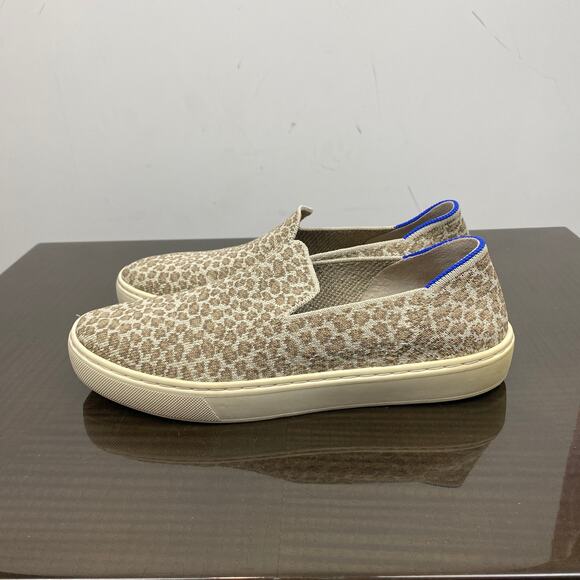 Rothy's Cheetah Print Slip on Shoes Sneakers Women's 7.5 Comfort - Picture 5 of 12